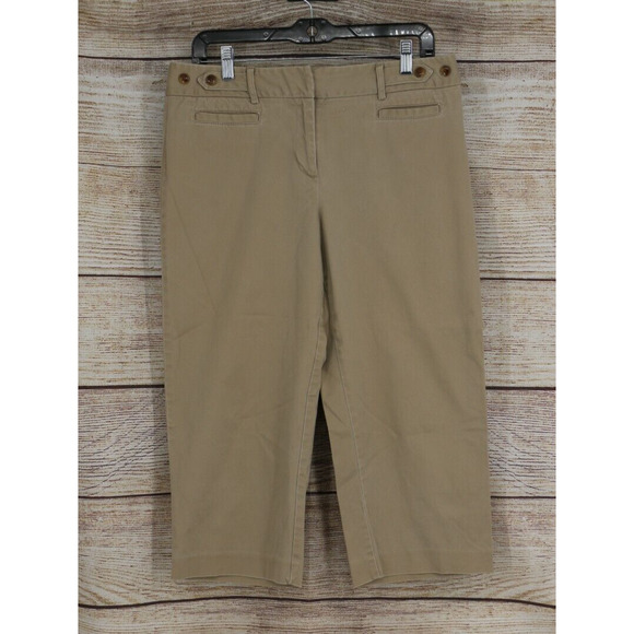 VINTAGE George Womens Wide Leg High Rise Cropped Pants Size 10 Khakis - Picture 6 of 11